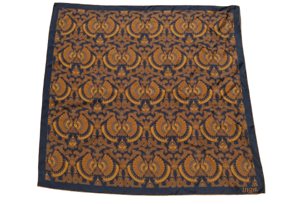 Carré de soie 90x90 motif Zanzibar